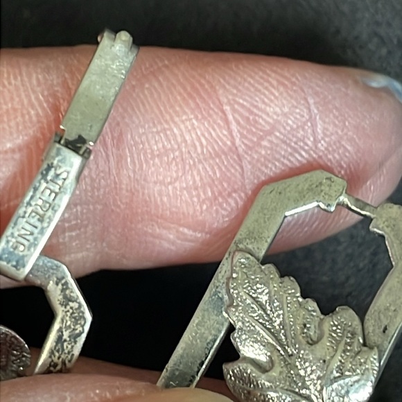 Vintage leaf link Sterling bracelet - Picture 6 of 6